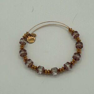 Alex and Ani Gold and Lavender Beaded Bracelet